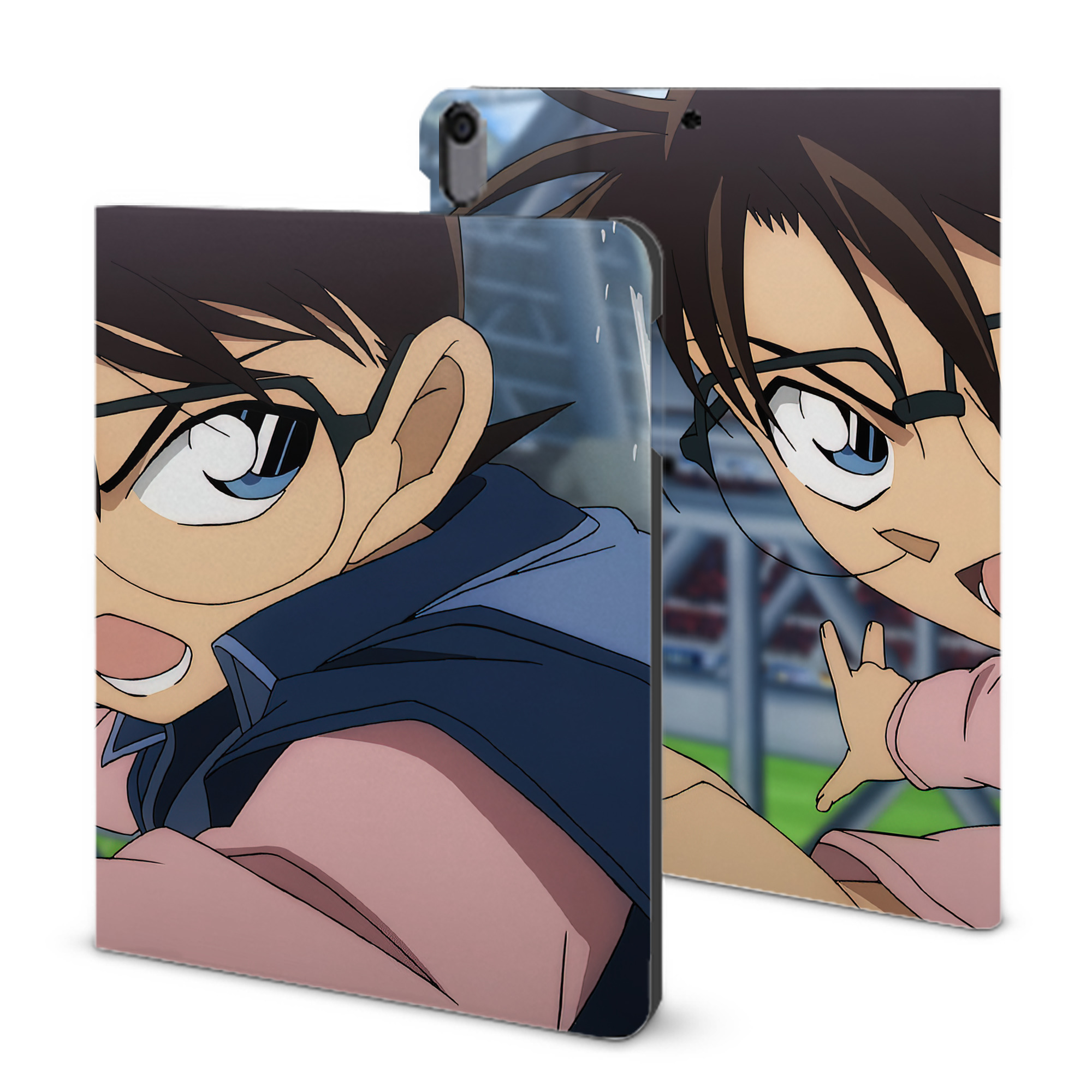 （画像用） 名探偵コナン Detective Conan IPad ケース ブック型 PUレザー TPU 耐衝撃 軽量 薄型 ペン収納なし 全面保護 IPad 各モデル対応